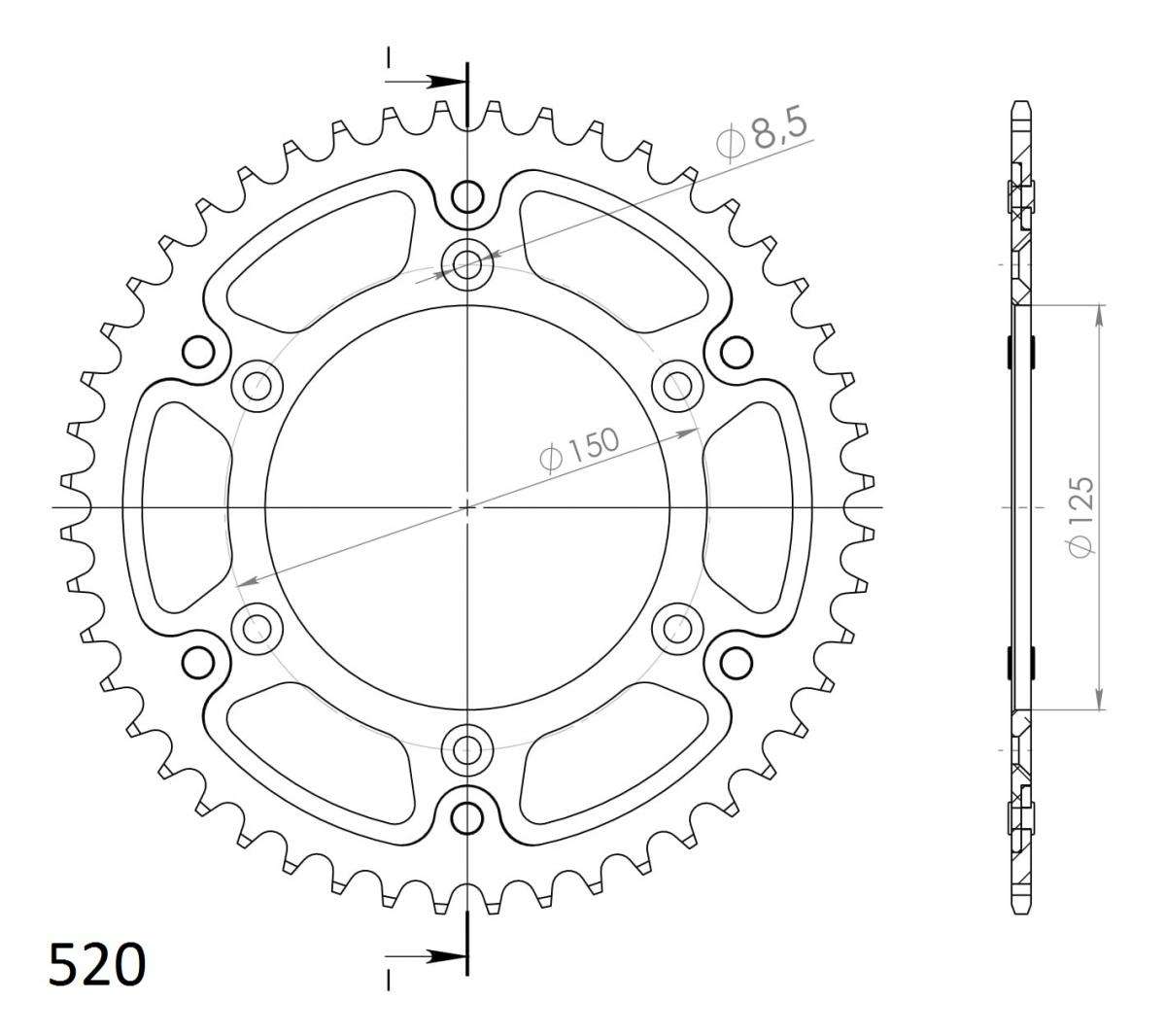 SUPERSPROX 49T Tandhjul Rear Stealth Sort/Sølv KTM - Billede 2