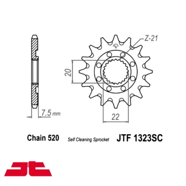 jtf fortandhjul self cleaning lightweight 13t cr125r crf250r