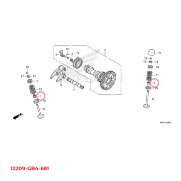 honda pakning, ventilstamme (nok) 12209-GB4-681 12209GB4681