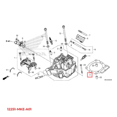 honda pakning, topstykke 12251-MKE-A01 12251MKEA01