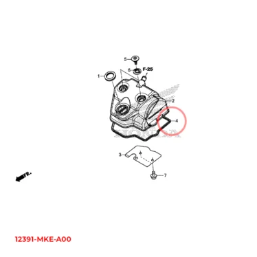 honda pakning, ventilkammerafskærmning 12391-MKE-A00 12391MKEA00