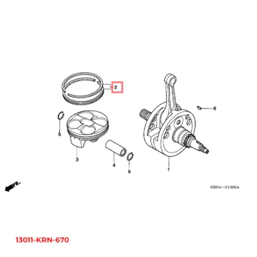 honda ringsæt, stempel (std.) 13011-KRN-670 13011KRN670