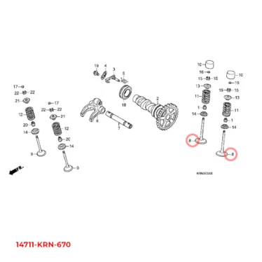 honda ventil 14711-KRN-670 14711KRN670