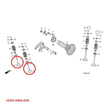 14721-KRN-670 honda ventil eks. 14721KRN670