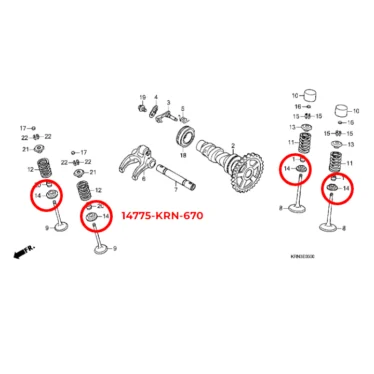 honda sæde, ventil fjeder 14775-KRN-670 14775KRN670