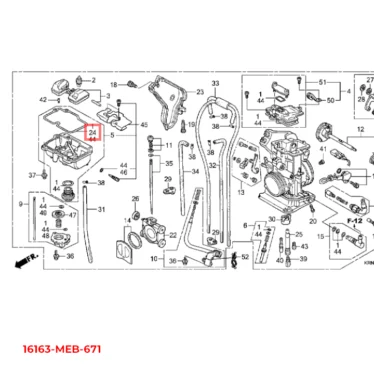 honda pakning, flydekammer 16163-MEB-671 16163MEB671