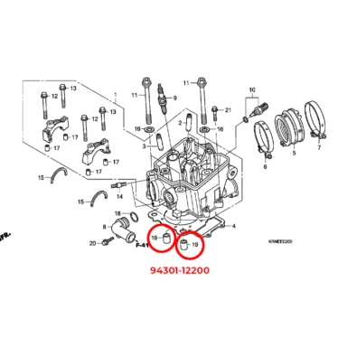 honda styrestift, topstykke, 12x20 94301-12200 9430112200