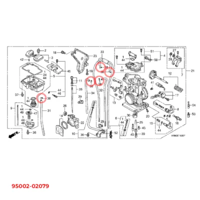 honda clips, slange, karburator (b7) 95002-02079
