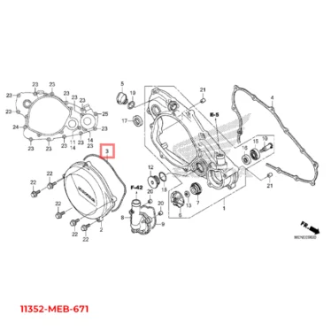 honda pakning, koblingsafskærmning 11352-MEB-671 11352MEB671