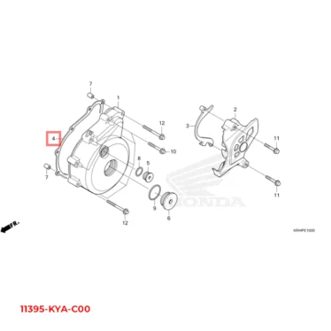 honda pakning, v. afskærmning glr xr 11395-KYA-C00 11395KYAC00