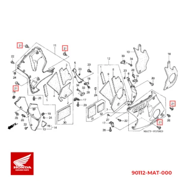 honda skrue, kar, 6x16 90112-MAT-000-2