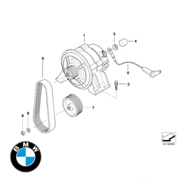 bmw drivrem original reservedel