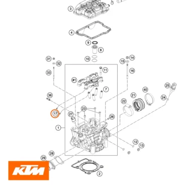 ktm olie dyse oil jet 50 m5 original reservedel