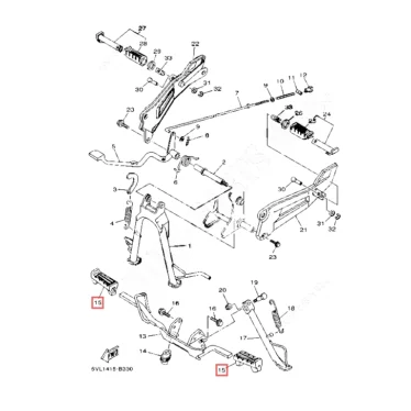 yamaha ybr125 fodhvilergummi original reservedel