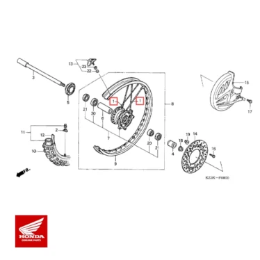 06440-KZ4-J40 honda original eger sæt, f. (240mm) crf