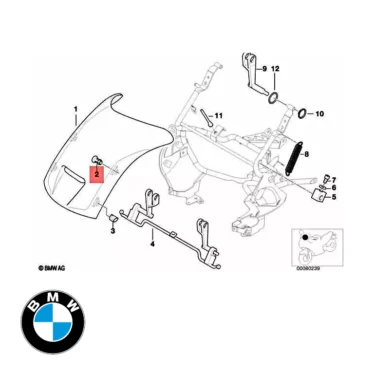bmw pin til vindskærm, kåbe, ramme k1200 original reservedel