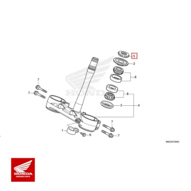 53229-KZ4-J30 HONDA Original gevind, styrehoved top forgaffel