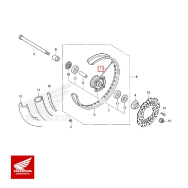 HONDA Original eger sæt, front (b10x191.0) CRF125 06440-K28-910