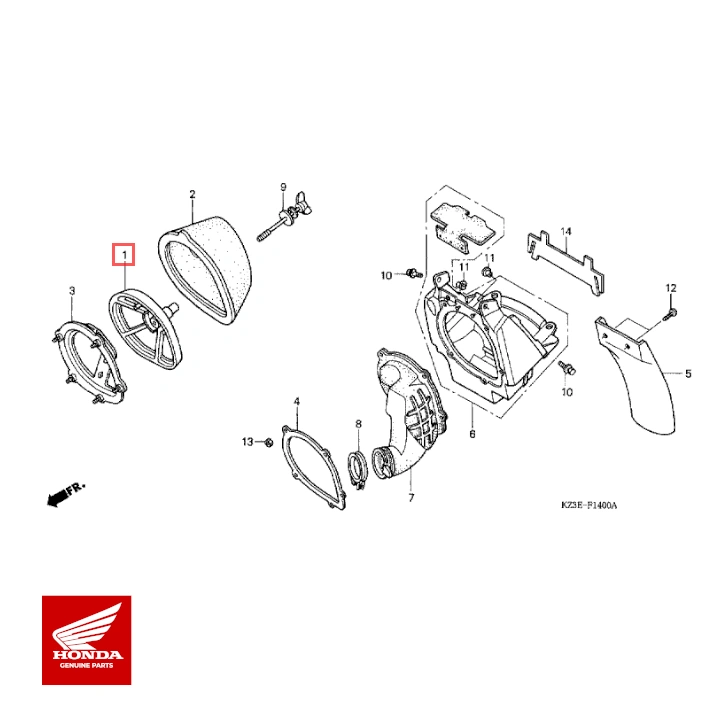 honda original bundelement luftfilter cr