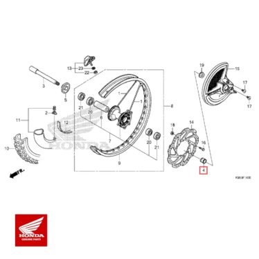 honda original krave forhjul crf250/450 18+