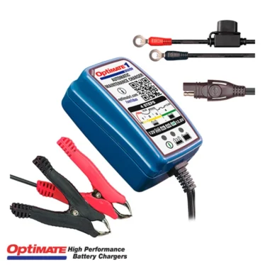 optimate 1 duo batterilader til mc 12v/0,6a + lithiumbatterier