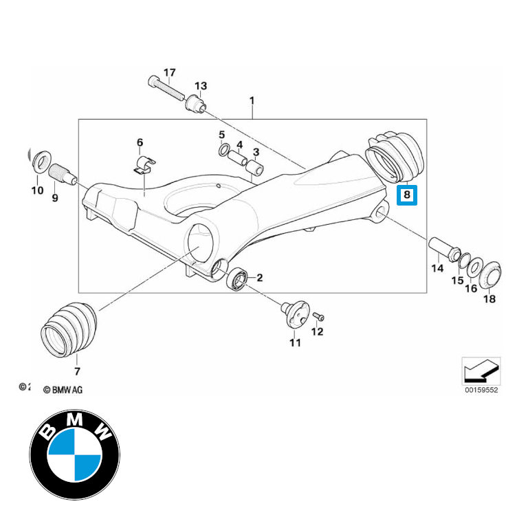 bmw original gummi til kardan k1200/k1300