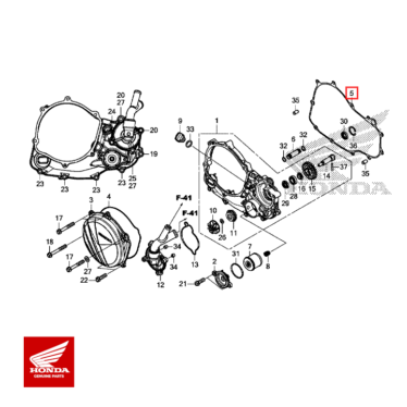 HONDA Original pakning, h. afskærmning (sidedæksel) CRF250R 2018+
