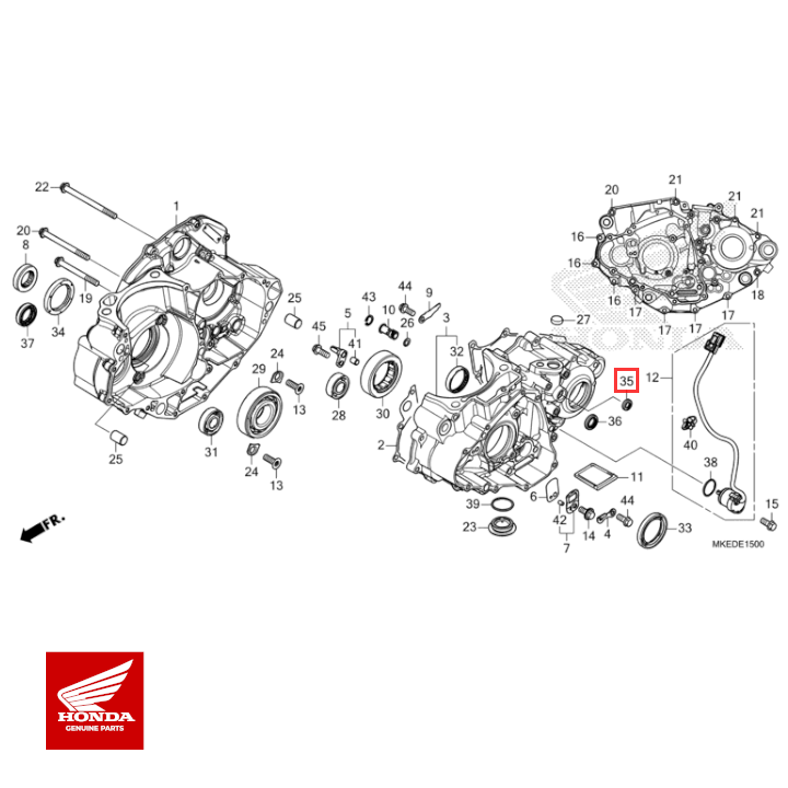 Honda Original olietætning, 7x14.5x5 (Krumtaphus) CRF450R 2021+
