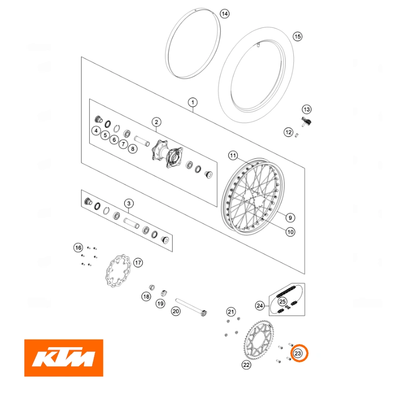 KTM Original Bolt til tandhjul M8x26 - Billede 2