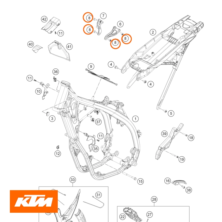 ktm original bolt shcs m8x20 tx45 ktm/hus/gas