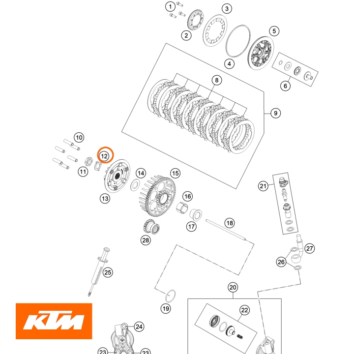 ktm original låseskive kobling 85cc ktm/gas/husq