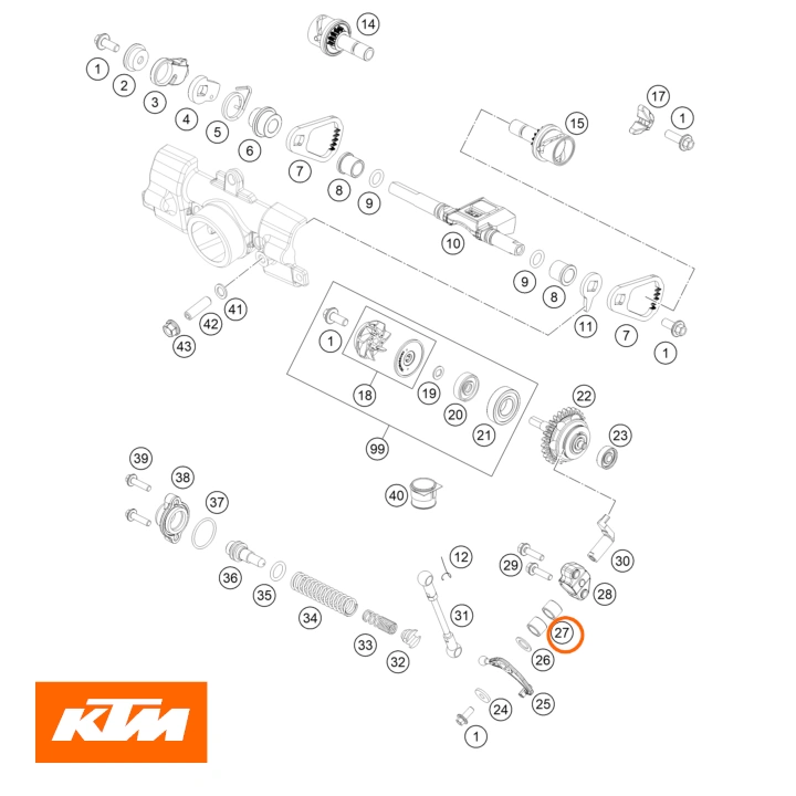 KTM original nåleleje 10x14x10mm KTM/GAS/HUS - Billede 2