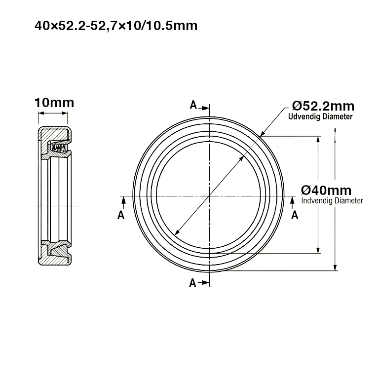 pakdåser mål 40x52.2 52,7x10/10.5 mm